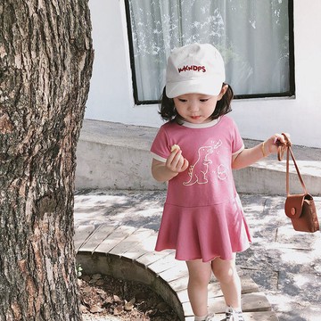 🎀biubiu童裝🎀寶寶公主裙裙子新款小童休閒洋氣棒球裙純棉女童連衣裙短袖