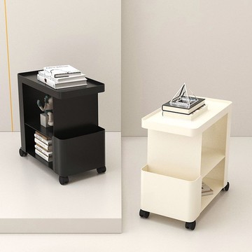 免運/可開票 快速出貨 床頭櫃 邊櫃 ins風新款客廳沙發邊幾帶輪北歐風臥室窄款床頭櫃簡易網紅小推車