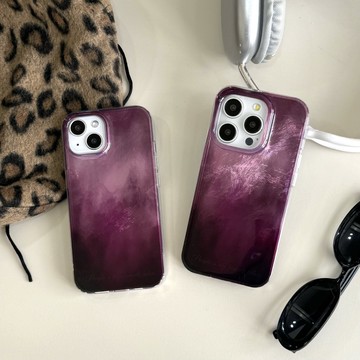 紫色暈染 適用於iphone17手機殼 15 14 13 promax保護套 蘋果保護殼