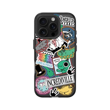 iPhone 16 Pro Clear 酷墨灰 - 怪奇事物所 Incrediville - 怪奇貼紙簿