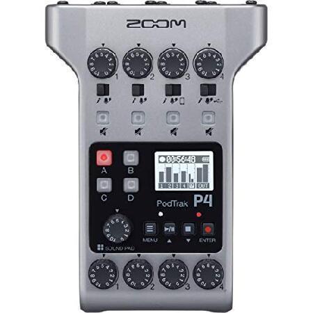 Zoom PodTrak P4 Portable Multitrack Podcast Recorder with 64GB Memory Card, Headphones ＆ Lavalier Microphone Bundle（並行輸入品）