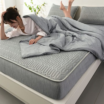 夏季床笠款乳膠涼席夏被四件套冰絲席夏涼被三件套空調被軟席子