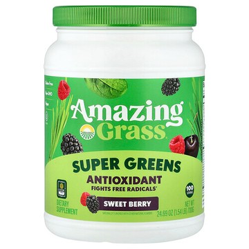 Amazing Grass, Super Greens，抗氧劑，甜漿果味，1.54 磅（700 克）