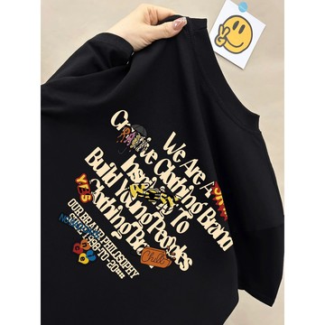 【董小姐】100%純棉短袖 圓領上衣 寬鬆顯瘦上衣 女生上衣 可愛印花上衣 無性別穿搭 日韓版上衣 oversizeT恤