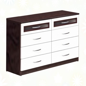 文創集 南亞塑鋼 卡特多彩4尺八抽塑鋼斗櫃/收納櫃(二色可選)-121.2x47.8x85.4cm免組