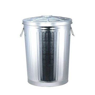 船舶防火鍍鋅垃圾桶船用鐵皮桶阻燃圓形帶蓋室外垃圾筒環衛[DD080109]