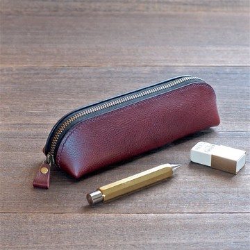 皮革拉鍊筆袋