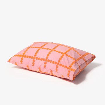 韓國 WARMGREY TAIL 抗敏枕套 花花粉格 50 x 70