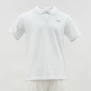 New Balance 男款 白色 美規 小Logo Polo衫 運動 休閒 上衣 短袖 MT51519WT