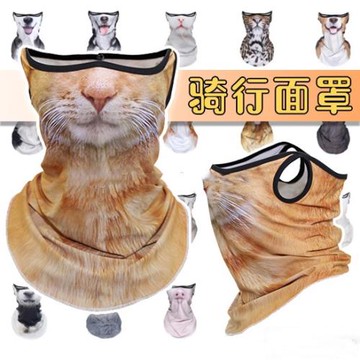 貓咪防曬面罩橘貓防曬口罩動物防曬面罩臉面巾貓咪臉掛耳防風3d