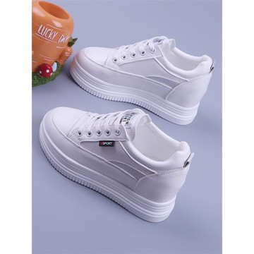 松糕厚底女鞋2025春季新款韓版休閑輕便女單鞋內增高防滑小白鞋女