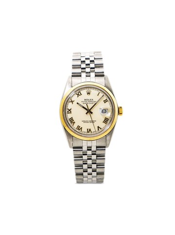 Rolex - pre-owned Datejust 36mm - unisex - stainless steel/Acrylic - One Size - Neutrals