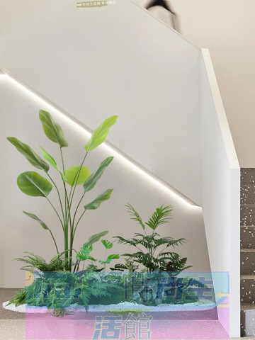 免運 可開發票 仿真綠植造景室內景觀女服裝店櫥窗辦公室樓梯下假植物樹裝飾擺件