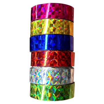 DOUBLE KILL 雙殺雷射膠帶6入組合  1組  粉色、紅色、綠色、白色、黃色、藍色