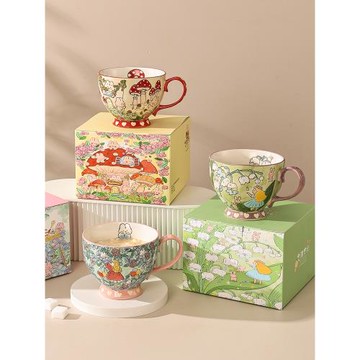 兔個吉利情侶杯子伴手禮生日禮物女閨蜜早餐杯水杯陶瓷馬克杯禮品