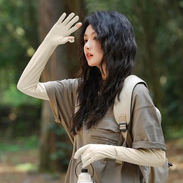 日本 BJ COLLECTION  涼感抗UV多機能防曬袖套米色