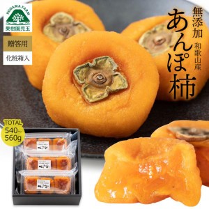 あんぽ柿 ギフト プレゼント 贈答用 和歌山 無添加 540～560g 8～9個 送料無料