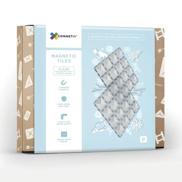 【Connetix】透明磁力積木-底板2入組(2pc)