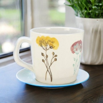 粉引 彩色香草 馬克杯 紫色【波佐見燒】