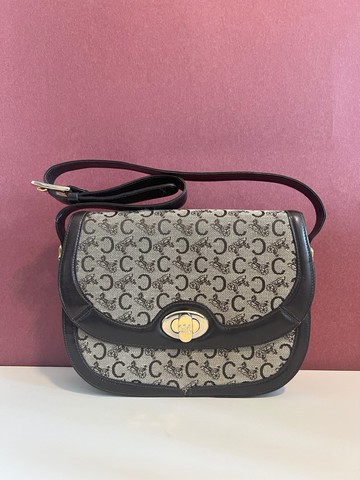 Celine 中古馬車扣啡色腋下包肩背側背斜背袋 日本vintage