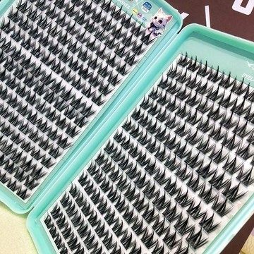 🌸台灣出貨🌸犬系睫毛書大容量假睫毛濃密狗狗眼汪汪捲翹單簇懶人圓眼款新