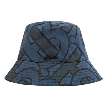 BURBERRY 經典TB LOGO緹花帆布遮陽帽/漁夫帽(藍)