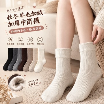 【桃園出貨】寒流極致禦寒 羊毛加絨加厚中筒襪 女襪 秋冬蓄熱保暖長襪 顯瘦豎條紋吸汗透氣棉襪 雪地靴長襪 冬季禦寒長襪