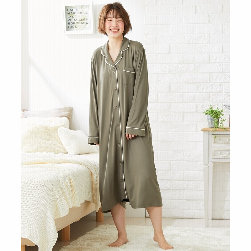 産前 産後 ロンパスにもなる マタニティ前開きワンピースパジャマ 通販 Lineポイント最大10 0 Get Lineショッピング