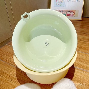 洗臉盆 加厚盆子 大號塑料盆 嬰兒小水盆 宿捨用洗衣服盆 ins奶油風純色臉盆大小號學生宿捨洗腳盆加厚圓形傢用塑料洗臉盆