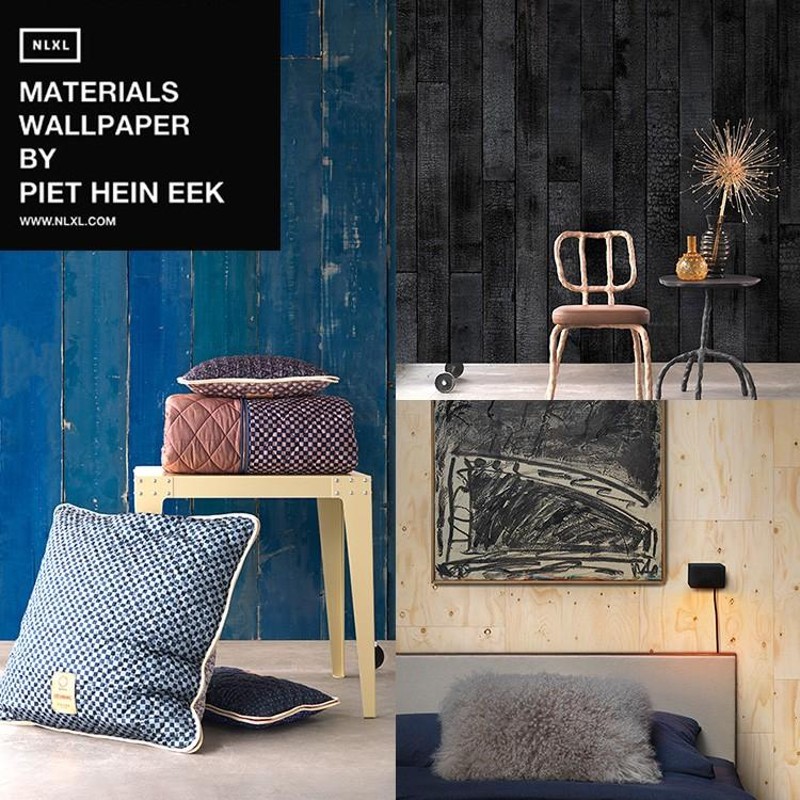 壁紙 はがせる 輸入壁紙 MATERIALS WALLPAPER BY PIET HEIN EEK 木目 黒 青 ベージュ PHM-35 PHM-36  PHM-37 | LINEブランドカタログ