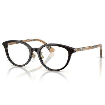 【BURBERRY】B2435-D 4161-50mm (黑 透棕條紋)#金橘眼鏡