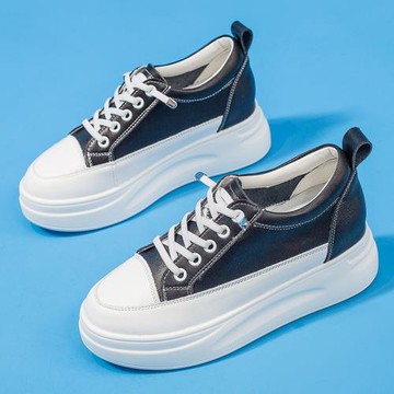 小白鞋女2025春季新款內增高加絨7CM小個子休閑厚底松糕透氣板鞋