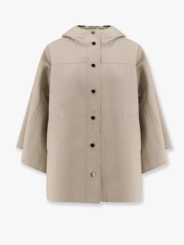 Water-resistant bonded cotton poplin hooded jacket with heat-bonded seams - BRUNELLO CUCINELLI - gender_Woman