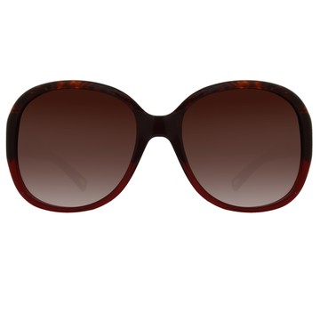 LOEWE 羅威經典不敗花體LOGO太陽眼鏡(酒紅/琥珀 SLW846-0761)