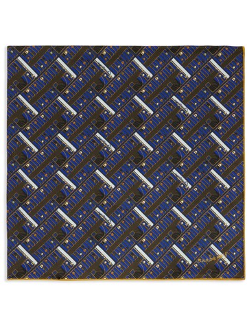 Burberry - geometric-print silk scarf - unisex - Silk - One Size - Blue