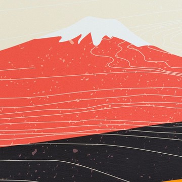 【微瑕特惠】【福利品】金黃色的富士山 - 臥室掛畫/簡約風
