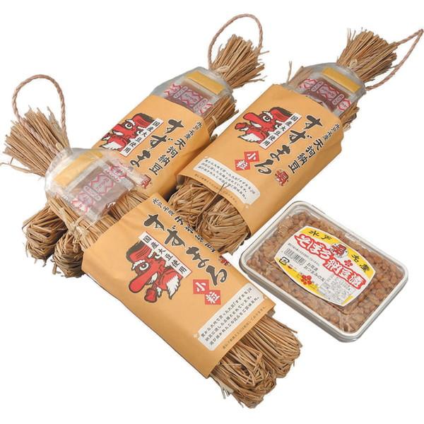 茨城　「元祖天狗納豆」　水戸納豆 (すずまるわら納豆(70g×2)×3 そぼろ納豆300g) ギフト プレゼント お中元 御中元 お歳暮 御歳暮