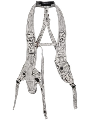 Julius - denim harness vest - men - Polyurethane/Polyester/Cotton - One Size - Grey