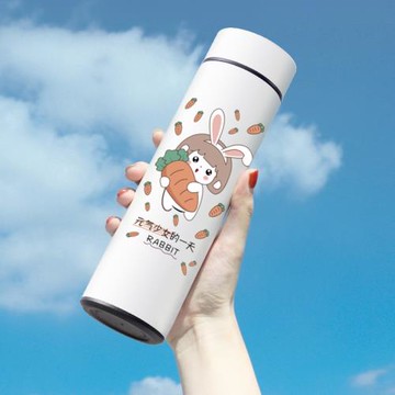 保溫杯女士高顏值可愛便攜水杯ins簡約大容量不銹鋼秋冬保暖杯