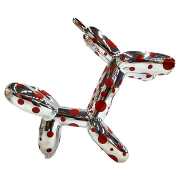 MADE BY HUMANS 波點氣球狗造型存錢筒  銀色 + 紅色  1個