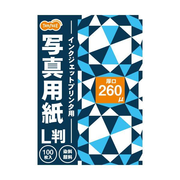 （まとめ）TANOSEE インクジェットプリンタ用写真用紙 厚口 L判 1冊(100枚) 〔×10セット〕