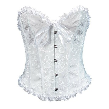 819短款抹胸緊身胸衣提花花邊辣妹魚骨收腹聚攏塑身上衣鑫弘-素時衣櫥