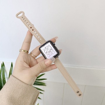 真皮小蠻腰錶帶 適用 Apple Watch 10 9 8 7 6 5 SE 46mm 45mm 蘋果手錶錶 真皮錶帶