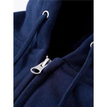 靛藍色460g重磅連帽開衫衛衣加絨純棉休閑寬松純色拉鏈外套男女款