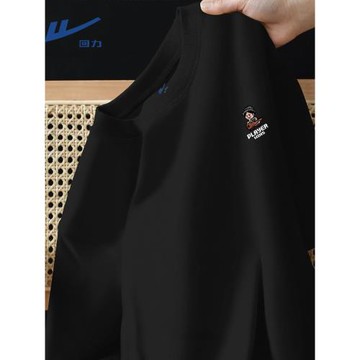 回力重磅短袖t恤男2025新款夏季純棉衣服男款青少年黑色男士半袖Q