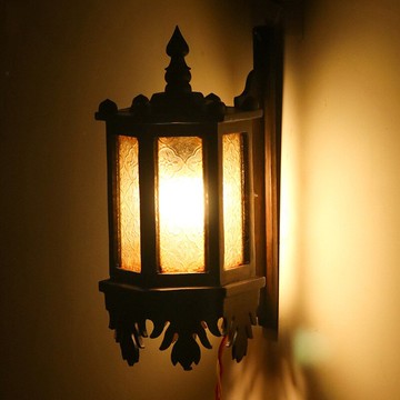 泰國進口實木壁燈復古燈具裝飾壁燈酒吧咖啡吧過道樓梯陽臺燈具飾