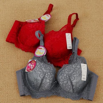 正品臺灣產文胸調整型胸罩軟鋼圈蕾絲聚攏收副乳艾妃莉兒8187大波