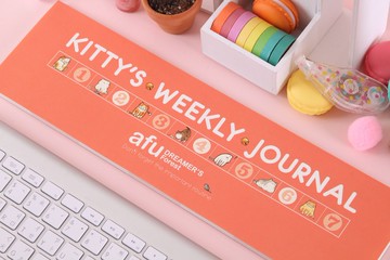 afu插畫週記本  - 貓咪的生活週記 / 典雅粉