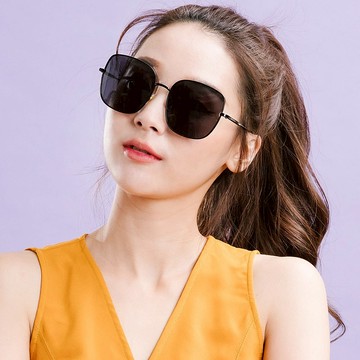 威尼斯的河岸詠嘆│夜幕黑微方黑細框偏光墨鏡│UV400太陽眼鏡