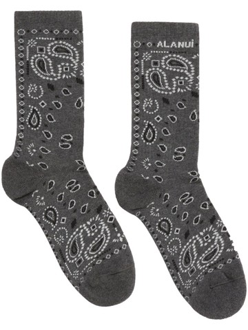 Alanui - Bandana-print ankle socks - men - Elastane/Polyamide/Cotton - One Size - Grey